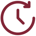 Clock symbol with an arrow representing dependable response times