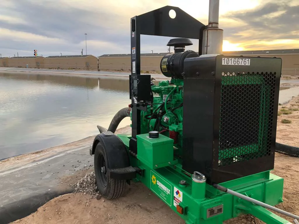 Industrial pump equipment at a wastewater facility