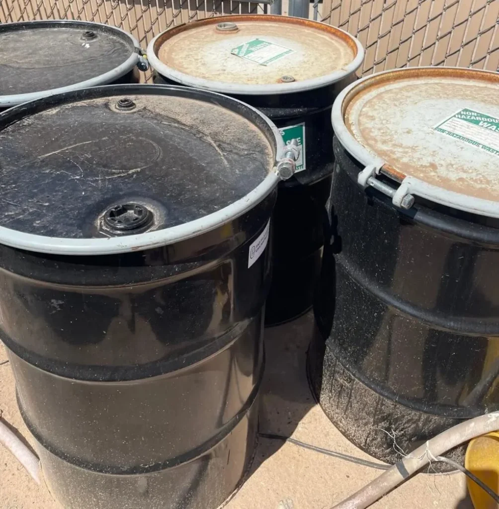 Industrial waste disposal drums