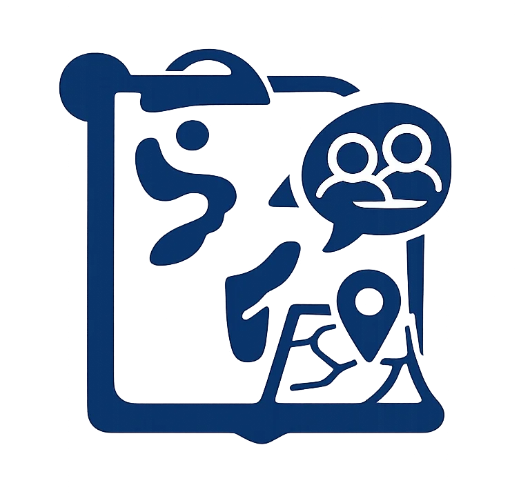 Service area and location map icon navy color